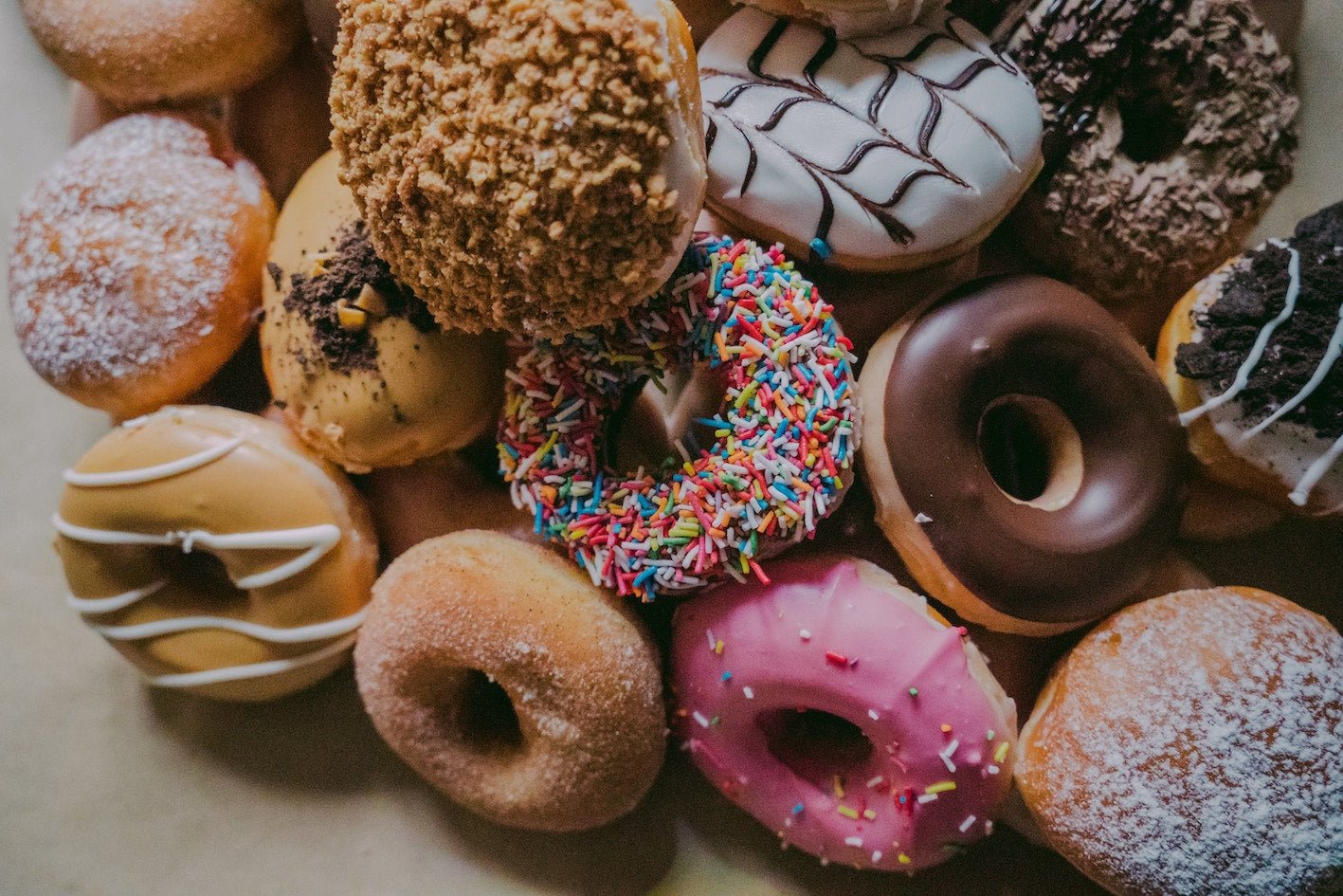 group of donuts and cakes